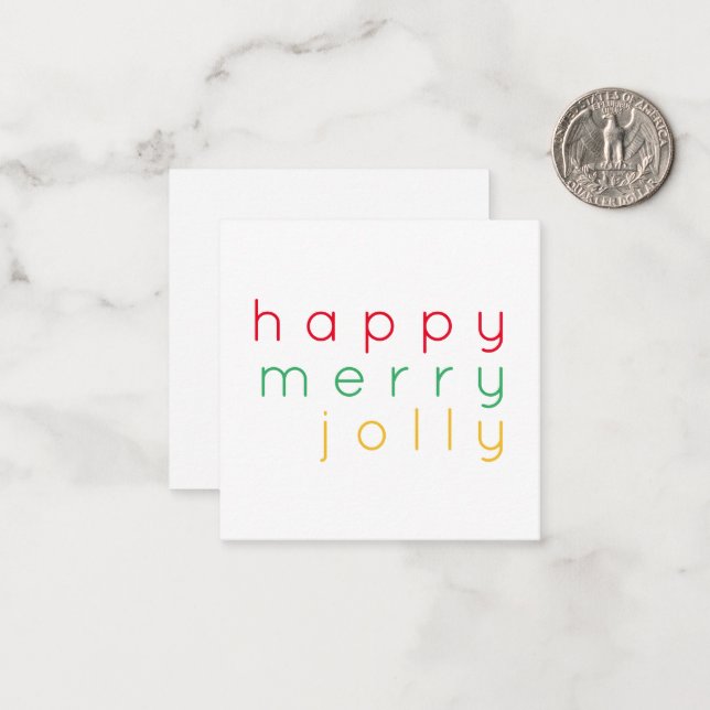 CARTE DE VŒUX PLATE CARRÉE 2.5" JOYEUX NOËL (Devant/Arrière en situation)