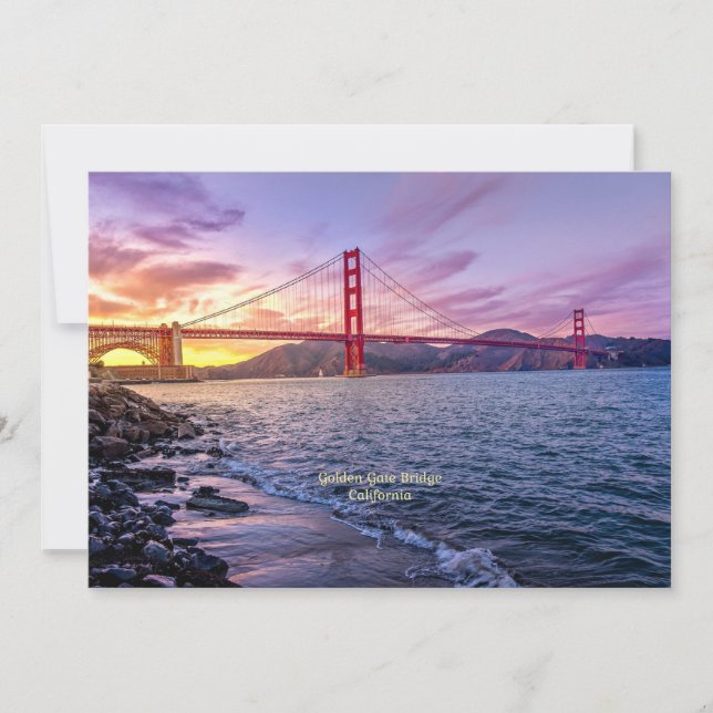 Carte de voeux plate Golden Gate Bridge (Devant)