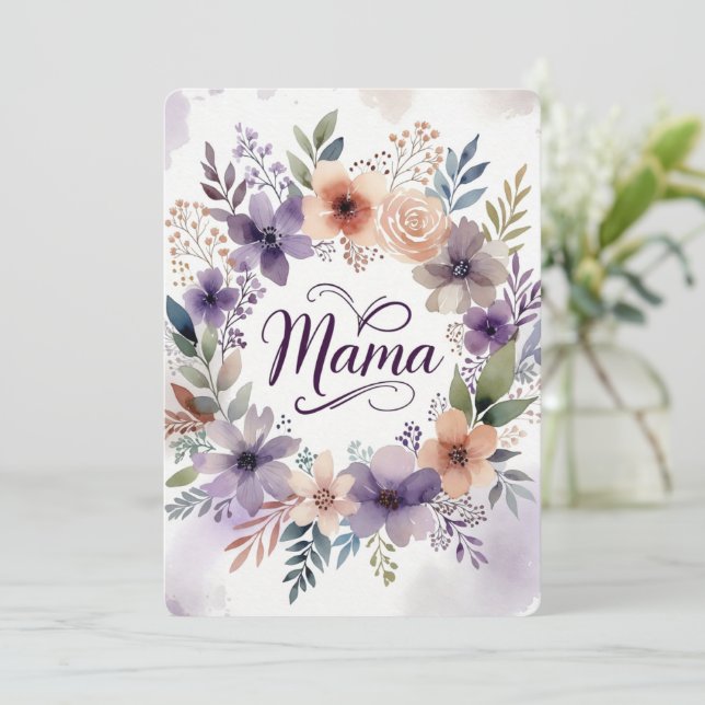 Carte de vœux plate pour la fête des mères (Debout devant)