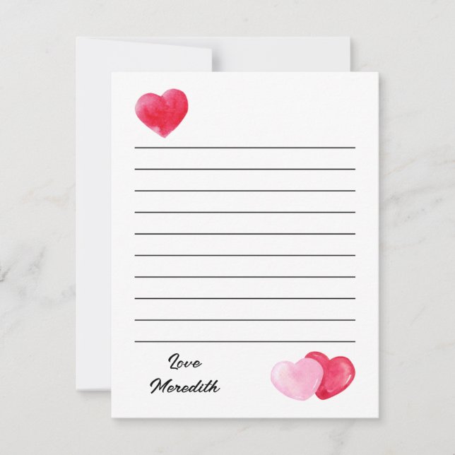 carte de vœux plate pour la Saint-Valentin (Devant)