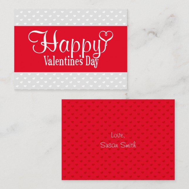 Carte de vœux plate pour la Saint-Valentin (Rouge  (Devant / Derrière)