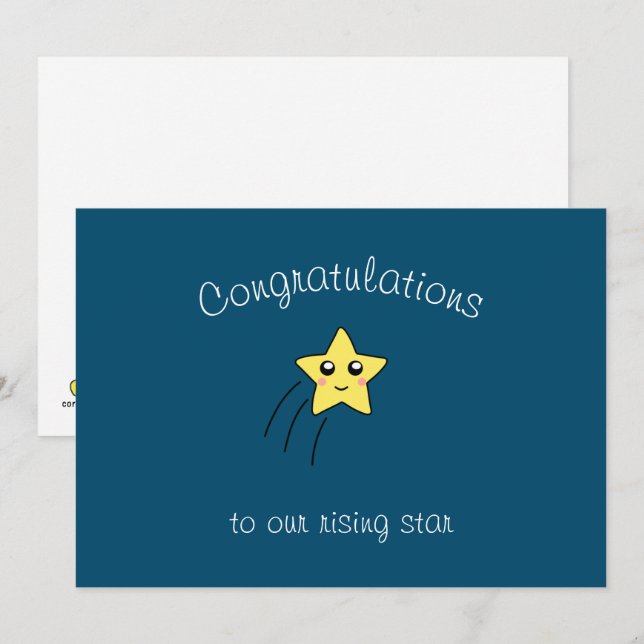 Carte de voeux plate Rising Star (Devant / Derrière)
