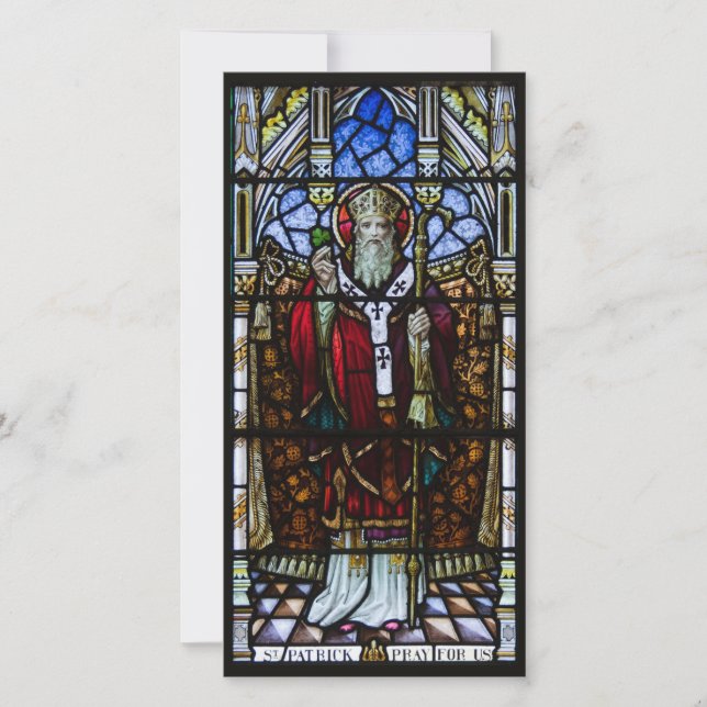 Carte de voeux plate St. Patrick en verre tendu (Devant)