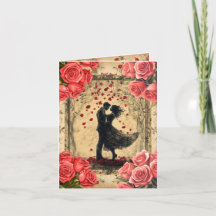 Carte de vœux plate vintage pour la Saint-Valentin