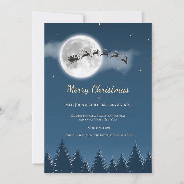 Carte de voeux Pleine lune Noël (Devant)