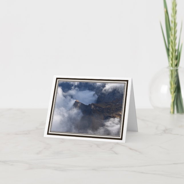 Carte de vœux pliable – Alpes suisses et nuages (Devant)