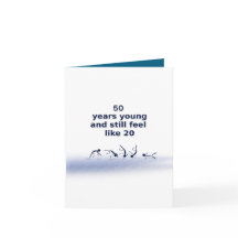 Carte de vœux pliée 50 ans jeune