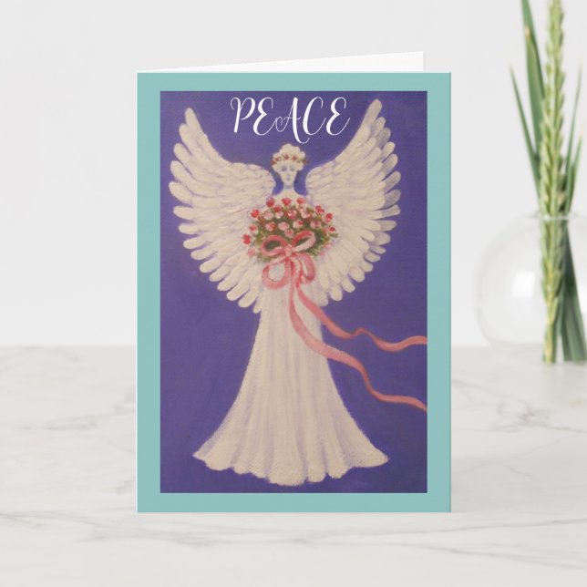 Carte de vœux pliée 5" x 7" Peace Angel Standard (Devant)