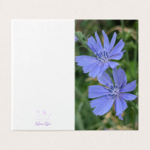 Carte de vœux pliée à la fleur de chicorée