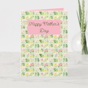Carte de vœux pliée à motif floral aquarelle