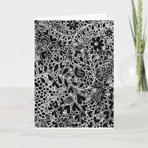 Carte de vœux pliée à motifs floraux et cœurs comp