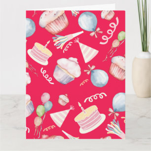 Carte de voeux pliée Anniversaire blanche