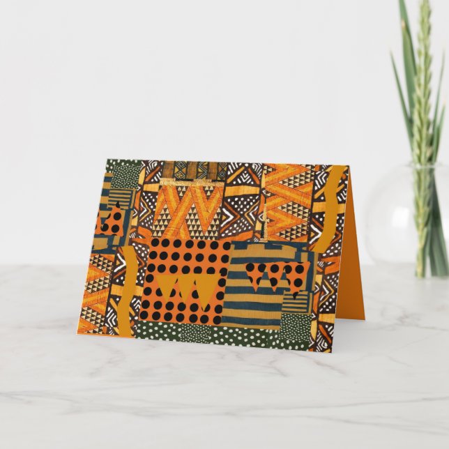 carte de voeux pliée au design africain audacieux (Devant)