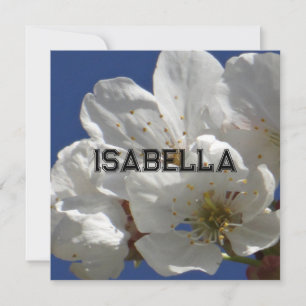 Carte de voeux pliée aux fleurs blanches mignonnes