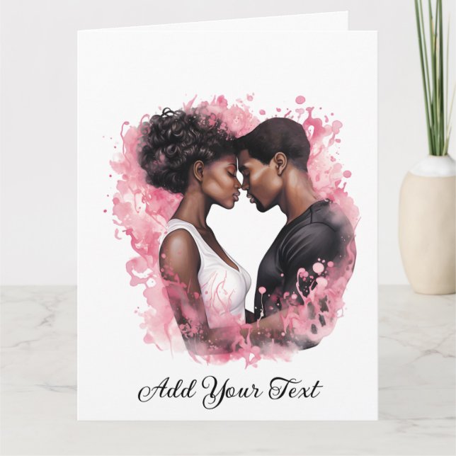 Carte de vœux pliée avec amour (Devant)