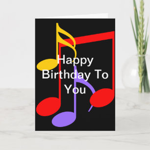Carte de vœux pliée avec des notes de musique pour