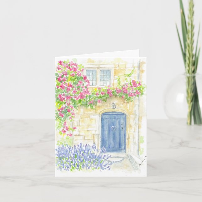 Carte de voeux pliée avec illustration originale (Devant)