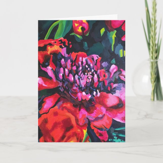 Carte de vœux pliée avec œuvre d'art originale Fle (Devant)