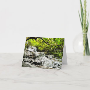 Carte de voeux pliée avec photo de cascade