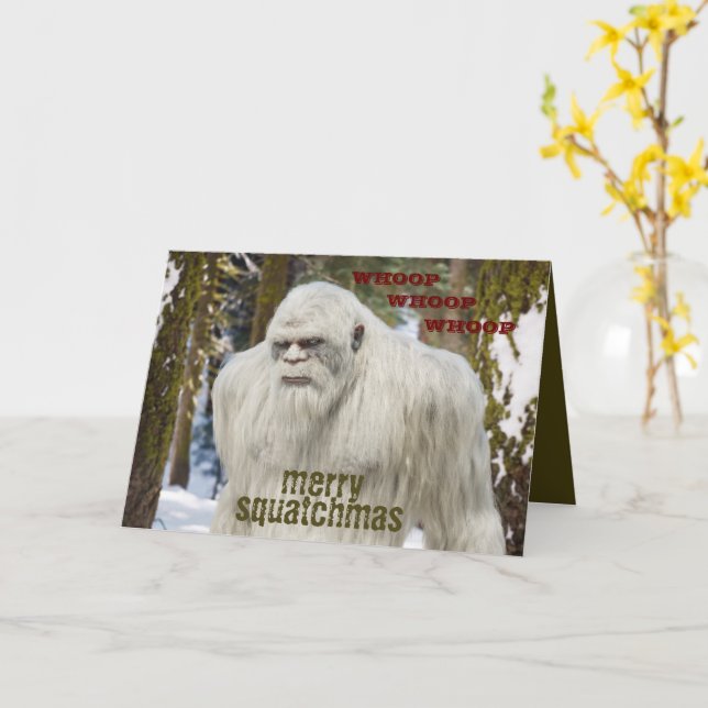 Carte de voeux pliée bigfoot, sasquatch, squatchin (Fleur jaune)