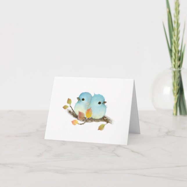 Carte de voeux pliée Bluebirds (Devant)