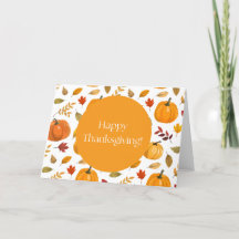 Carte de voeux pliée bon thanksgiving