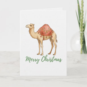 Carte de vœux pliée Camel Joyeux Noël