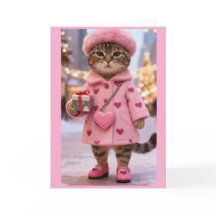 Carte de vœux pliée Chat Tigre