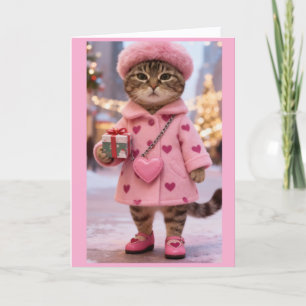 Carte de vœux pliée Chat Tigre