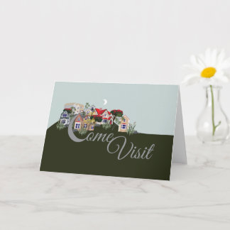 Carte de voeux pliée 'Come Visit'