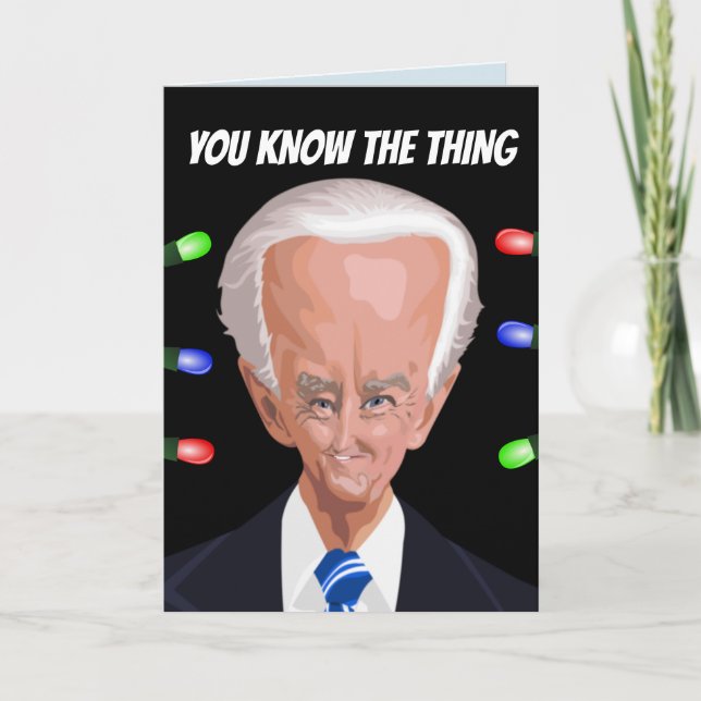 CARTE DE VOEUX PLIÉE CREEPY BIDEN LET'S GO BRANDON (Devant)