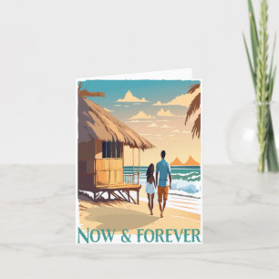 Carte de voeux pliée d'anniversaire Now & Forever