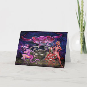 Carte de vœux pliée Danse démoniaque