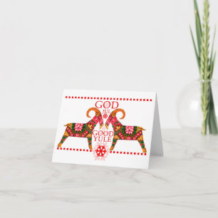 Carte de voeux pliée de Noël scandinave Jul Bock