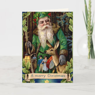 Carte de vœux pliée de St Nick ancien