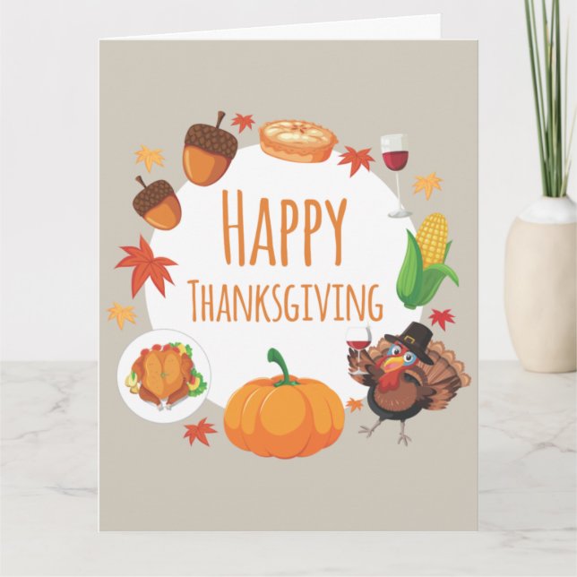 carte de vœux pliée de Thanksgiving (Devant)