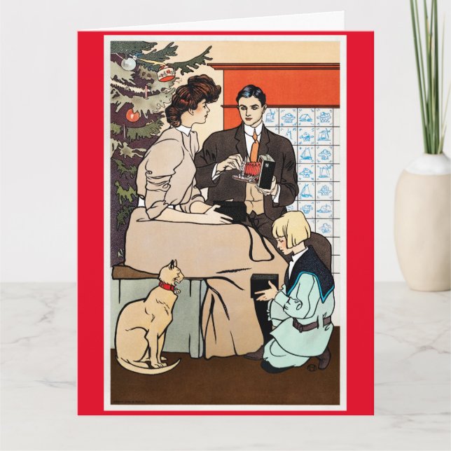 Carte de vœux pliée d'Edward Penfield (Devant)