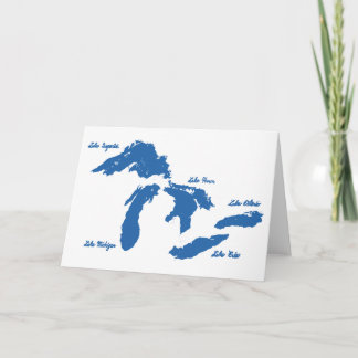 Carte de voeux pliée des Grands Lacs