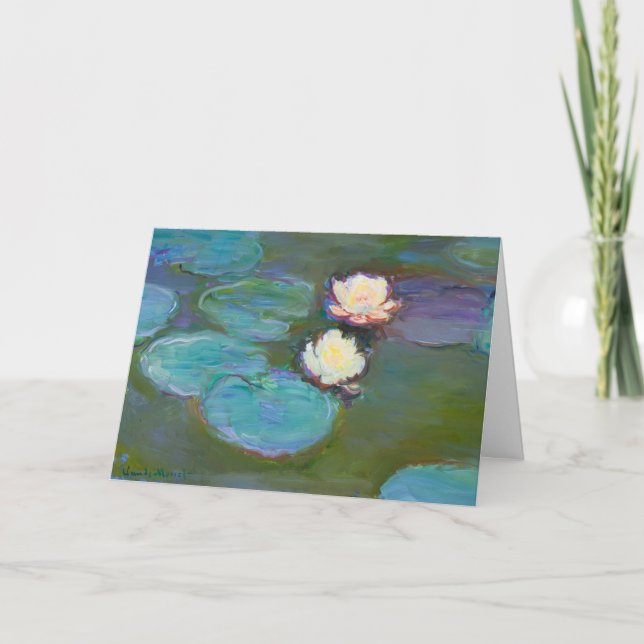 Carte de voeux pliée des lentilles d'eau Claude Mo (Devant)