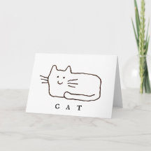 Carte de vœux pliée dessin animé chat gribouillage