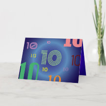 Carte de voeux pliée du 10e anniversaire