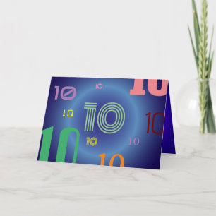 Carte de voeux pliée du 10e anniversaire