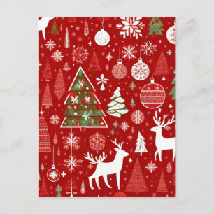 Carte de voeux pliée du motif de Noël