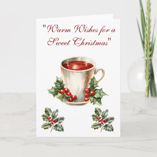 Carte de voeux pliée-Élégant Noël victorien (Devant)