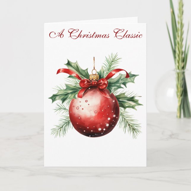 Carte de voeux pliée-Élégant Noël victorien (Devant)