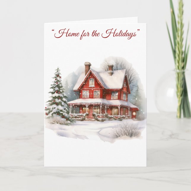 Carte de voeux pliée-Élégant Noël victorien (Devant)