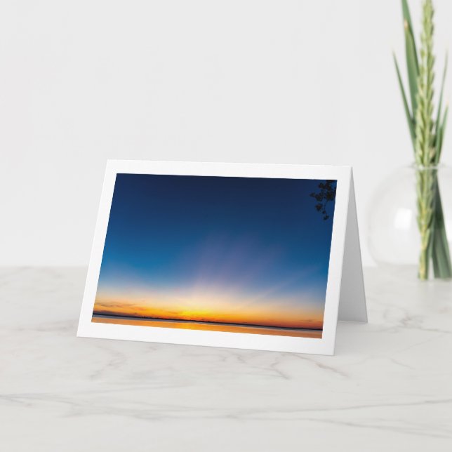 Carte de voeux pliée en blanc "Earth Rays" (Devant)