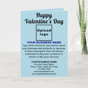 Carte de voeux pliée en bleu clair pour Valentine 