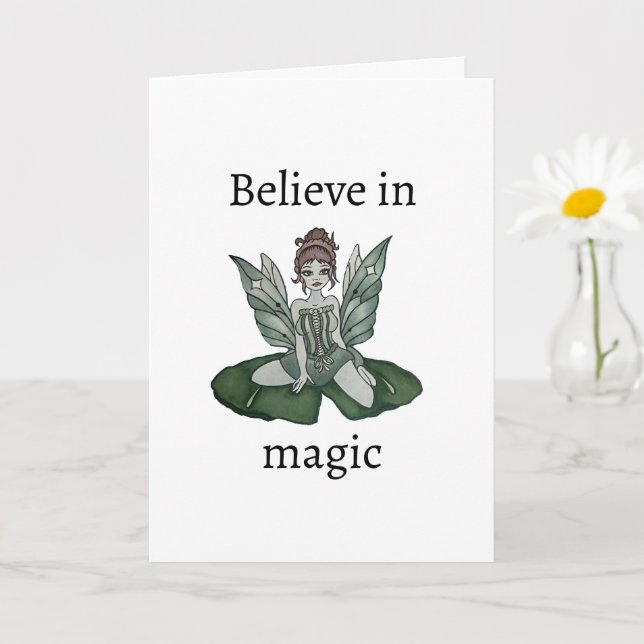 Carte de voeux pliée "Enchanted Lily Pond" (Petite plante)