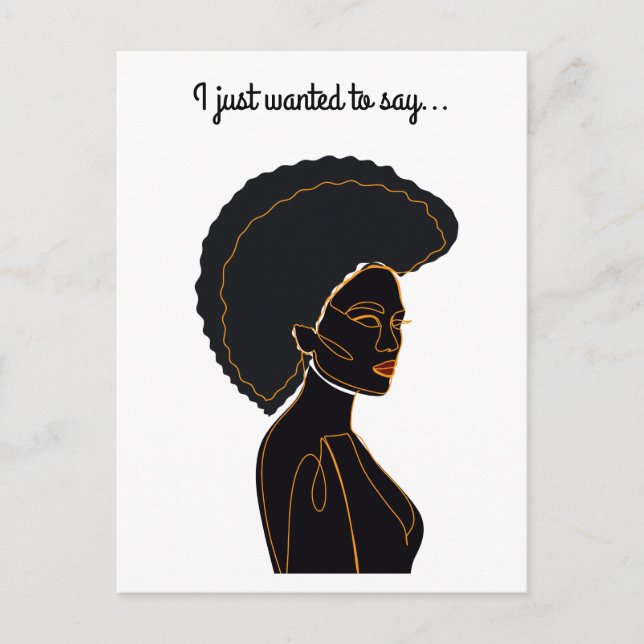 Carte de voeux pliée femme afro-américaine (Devant)